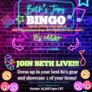 Join Beth LIVE during BINGO!!!!